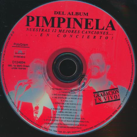 Pimpinela: Nuestras 12 Mejores Canciones... En Concierto w/ No Artwork