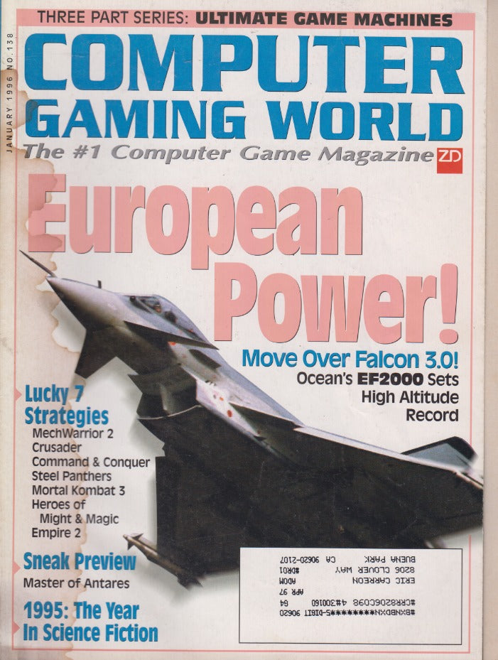 Computer Gaming World Magazine: January 1996: Issue 138: European Power!