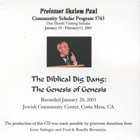 The Biblical Big Bang: The Genesis Of Genesis