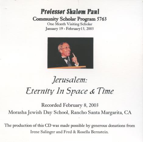 Jerusalem: Eternity in Space & Time