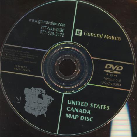 General Motors United States & Canada Map Disc 5.0 w/ No Artwork