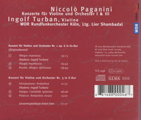 Niccolo Paganini: Konzerte Fur Violine Und Orchester I & III