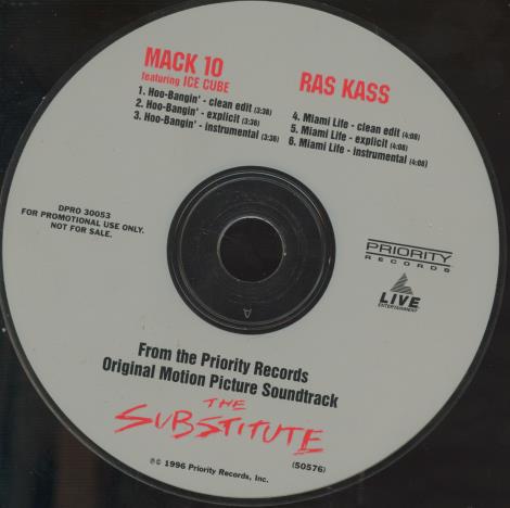 Mack 10 Featuring Ice Cube: Hoo-Bangin'  / Ras Kass: Miami Life Promo w/ Back Artwork