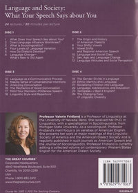 The Great Courses: Language And Society: What Your Speech Says About You 4-Disc Set