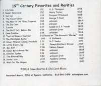 Dave Bourne: 19th Century Favorites And Rarities