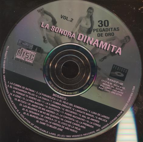 La Sonora Dinamita: 30 Pegaditas De Oro Vol. 2 w/ No Artwork