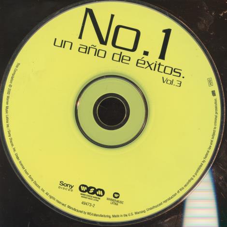 No. 1: Un Ano De Exitos Vol. 3 w/ No Artwork