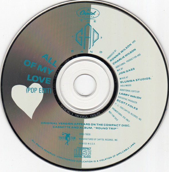 The Gap Band: All Of My Love Promo w/ No Artwork
