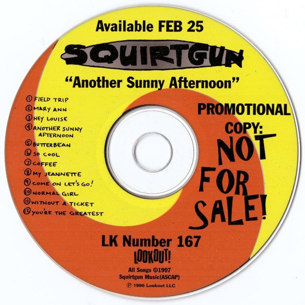 Squirtgun: Another Sunny Afternoon Promo w/ No Artwork