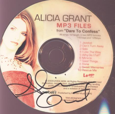 Alicia Grant: Dare To Confess MP3 Signed w/ No Artwork