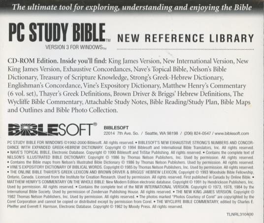 BibleSoft PC Study Bible: New Reference Library 3 – NeverDieMedia
