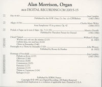 Alan Morrison: Plays Works By Langlais, Widor, Durufle, Krape & Weaver