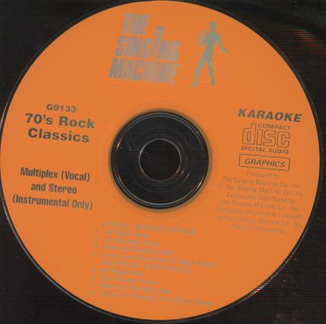 The Singing Machine: 70's Rock Classics CD+G w/ No Artwork