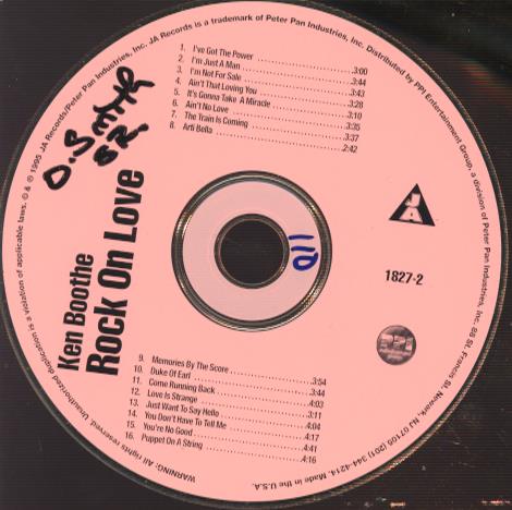 Ken Boothe: Rock On Love w/ No Artwork
