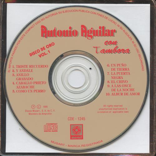 Antonio Aguilar Con Tambora: Disco De Oro Vol. 1 w/ No Artwork