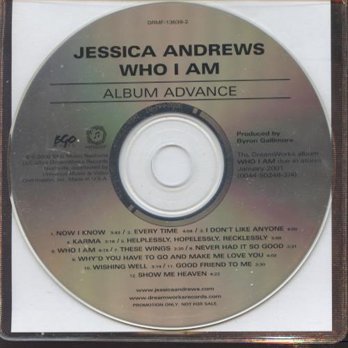 Jessica Andrews: Who I Am Advance Promo w/ No Artwork