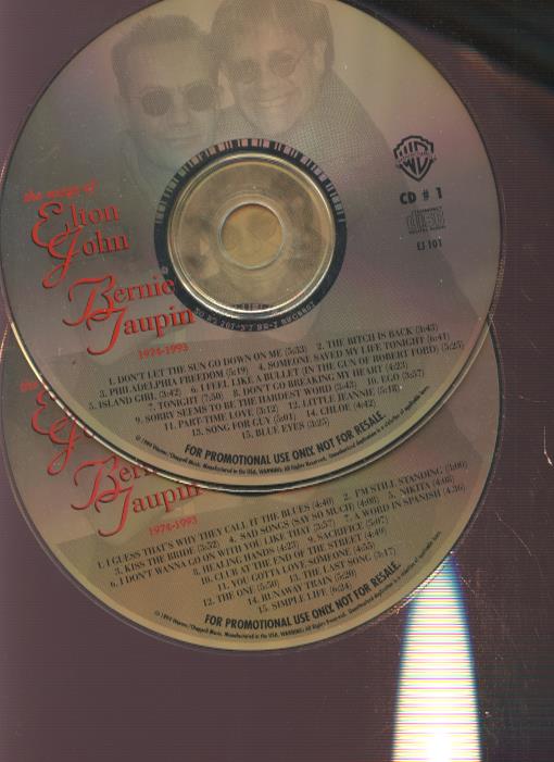 Elton John: The Songs Of Elton John & Bernie Taupin 1974-1993 Promo 2-Disc Set w/ No Artwork