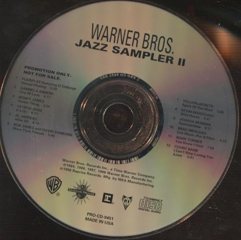 Warner Bros. Jazz Sampler II Promo w/ No Artwork