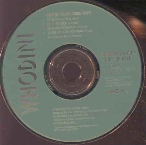 Whodini: Smilin' Faces Sometimes Promo w/ No Artwork