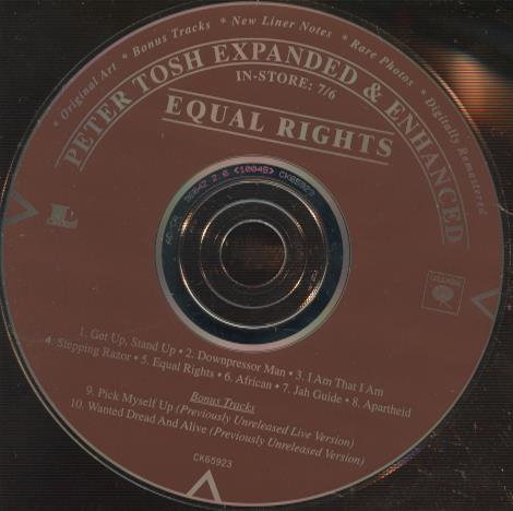 Peter Tosh: Expanded & Enhanced: Equal Rights In-Store Promo w/ No Artwork