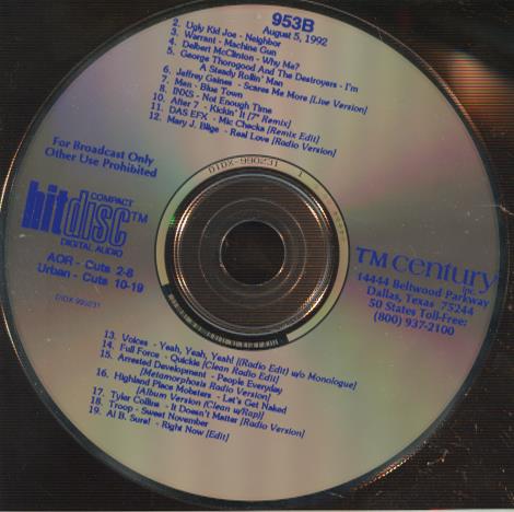 HitDisc 953B Promo w/ Back Artwork