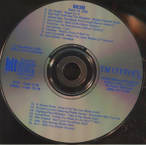 HitDisc 983B Promo w/ Back Artwork