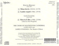 Janacek & Kodaly: Mass In E Flat / Missa Brevis / Laudes Organi