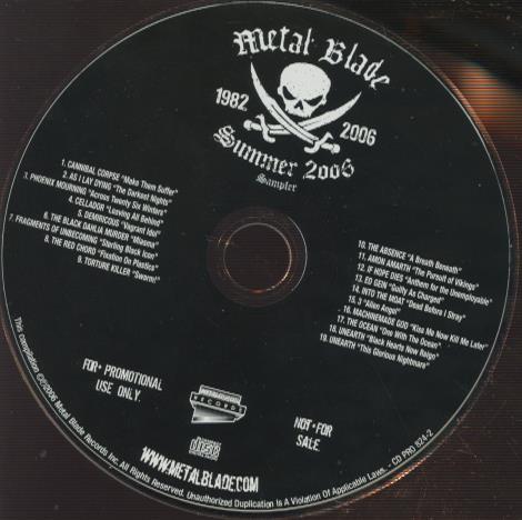 Metal Blade: Summer Sampler 2006 Promo w/ No Artwork