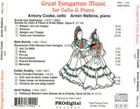 Antony Cooke & Armin Watkins: Great Hungarian Music For Cello & Piano Signed