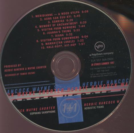 Herbie Hancock & Wayne Shorter: 1+1 Advance Promo w/ No Artwork