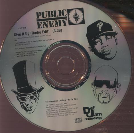 Public Enemy: Give It Up 1-Track Promo w/ No Artwork