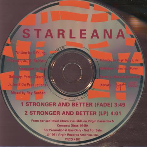 Starleana: Stronger And Better Promo w/ Back Artwork