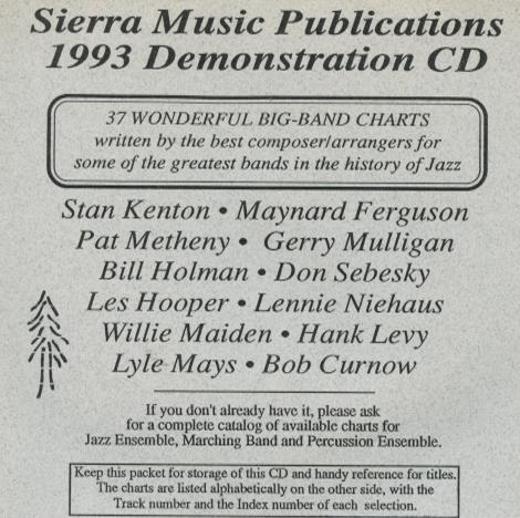 Sierra Music Publications: 1993 Demonstration CD Promo