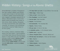 Hidden History: Songs Of The Kovno Ghetto