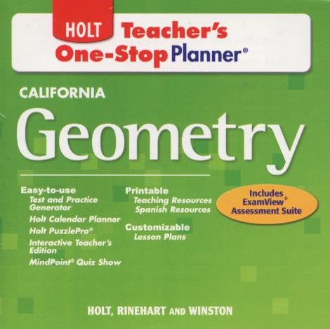 Holt California Geometry: Teacher's One-stop Planner