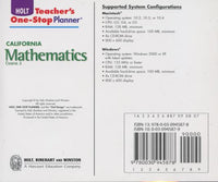 Holt California Mathematics: Teacher's One-Stop Planner: Course 2
