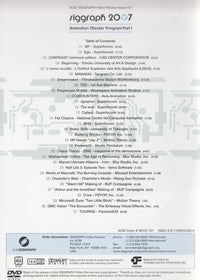 Siggraph 2007: Animation Theater Program Part I w/ Booklet