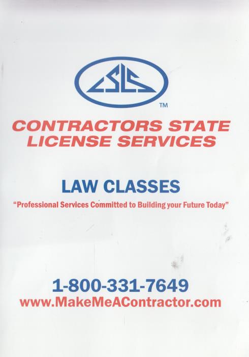 Contractors State License Services: Law Classes