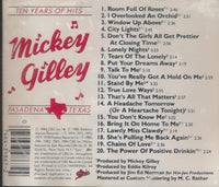 Mickey Gilley: Ten Years Of Hits Signed w/ Water Damaged Artwork