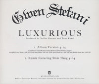 Gwen Stefani: Luxurious 2-Track Promo w/ Back Artwork