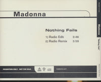 Madonna: Nothing Fails 2-Track Promo w/ Back Artwork