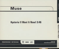 Muse: Hysteria (I Want It Now) 1-Track Promo w/ Back Artwork