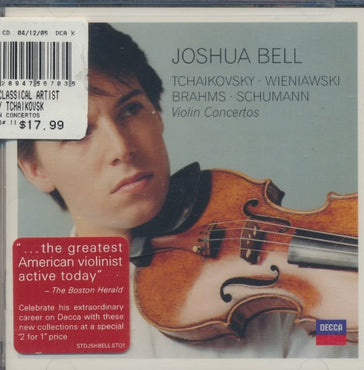 Joshua Bell: Tchaikovsky / Wieniawski / Brahms / Schumann: Violin Concertos 2-Disc Set w/ Hype Sticker & Cracked Case