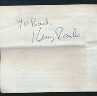 Kenny Rankin: Professional Dreamer Signed Paper