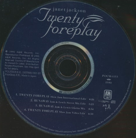 Janet Jackson: Twenty Foreplay Japan 4-Track Promo Maxi-Single w/ No Artwork