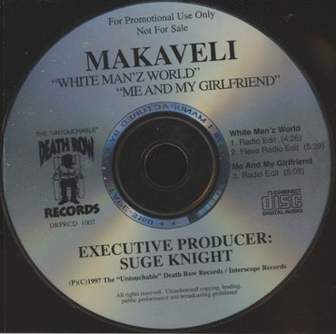 Makaveli: White Man'z World / Me And My Girlfriend 3-Track Promo w/ Back Artwork