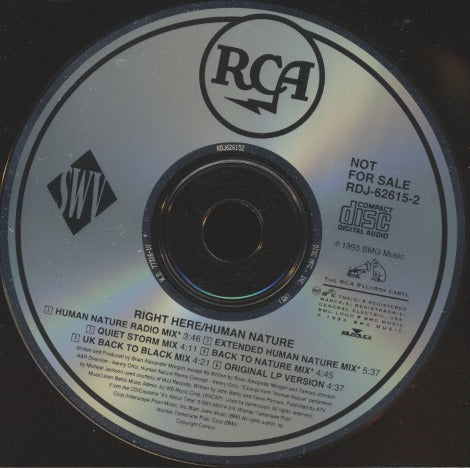 SWV: Right Here / Human Nature 6-Track Promo w/ Back Artwork