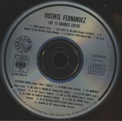 Vicente Fernandez: Los 15 Grandes Exitos w/ Back Artwork