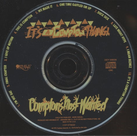 Compton's Most Wanted: It's A Compton Thang w/ Back Artwork
