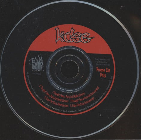 K-Dee: Thought I Saw A Pussy Cat 5-Track Promo w/ Back Artwork